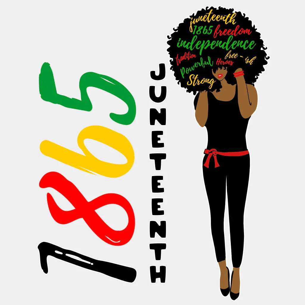 Afro Black Woman 1865 Blm Dtf Transfer Adult Unisex - S & M (10’) / White