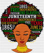 Afro Girl Juneteenth - Juneteenth DTF Transfer Adult Unisex - S & M (10’’) / Dark Color Design (See Imaging)