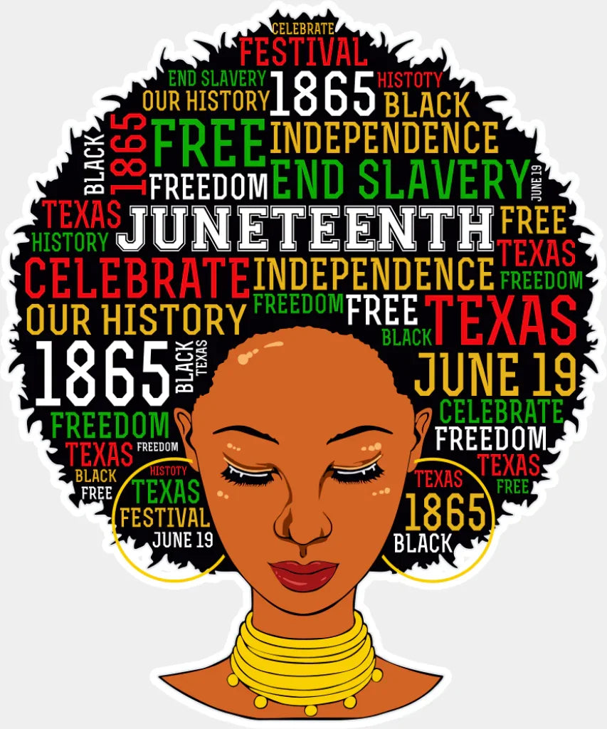 Afro Girl Juneteenth - Juneteenth DTF Transfer Adult Unisex - S & M (10’’) / Light Color Design (See Imaging)