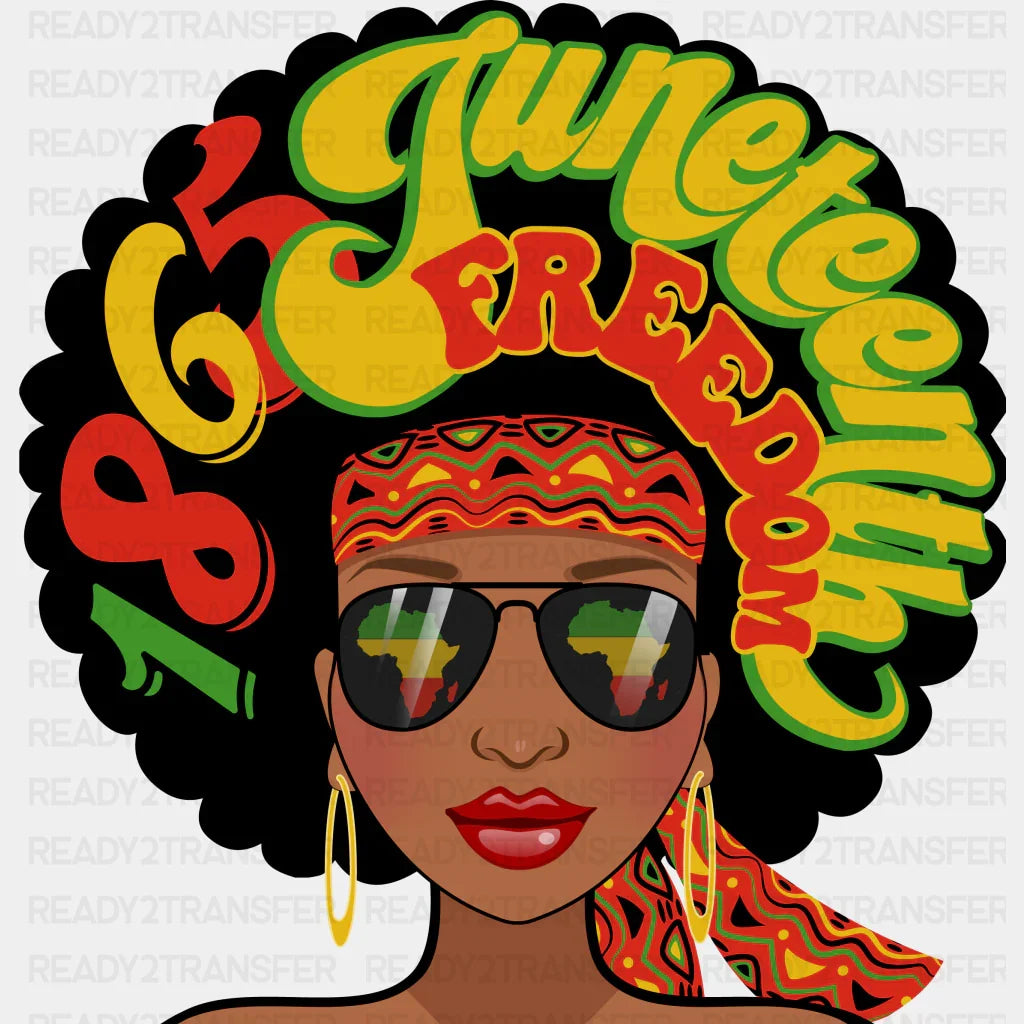 Afro Woman Juneteenth Freedom Blm Dtf Transfer Adult Unisex - S & M (10’) / Black