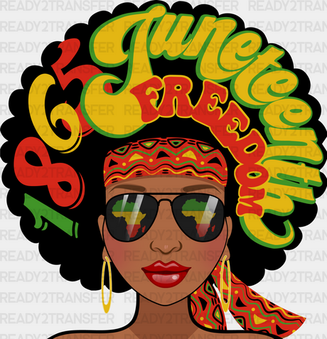 Afro Woman Juneteenth Freedom Blm Dtf Transfer Adult Unisex - S & M (10’) / Black