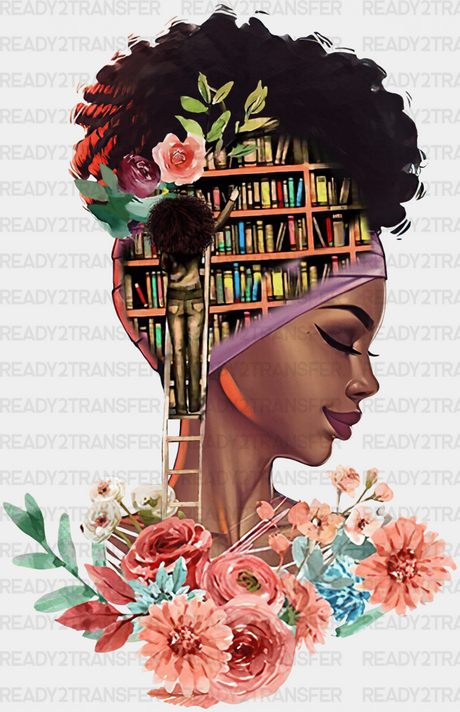Afro Woman Library Blm Dtf Transfer