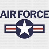 Air Force - Air Force DTF Transfers - Adult Unisex - S & M (10’’) / Dark Color Design (See Imaging)
