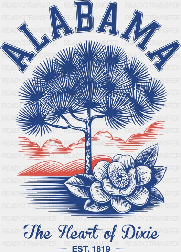 Alabama The Heart Of Dixie - States & Cities DTF Transfer