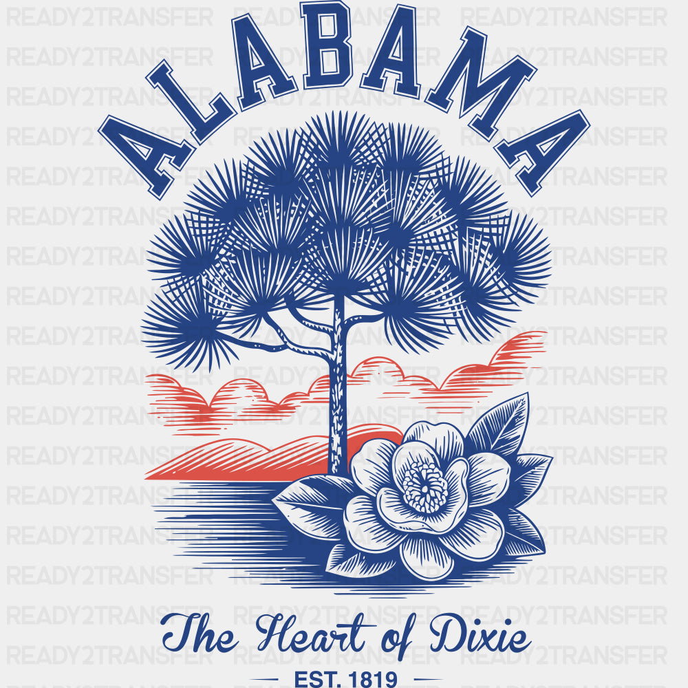 Alabama The Heart Of Dixie - States & Cities DTF Transfer ready2transfer
