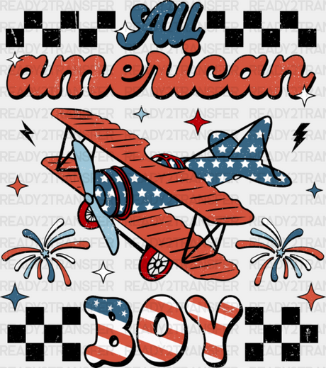 All American Boy Plane - Kids Dtf Heat Transfer