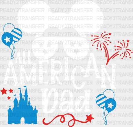 All American Dad 4Th Of July Disney Dtf Heat Transfer Vacation Design Mickey Minnie