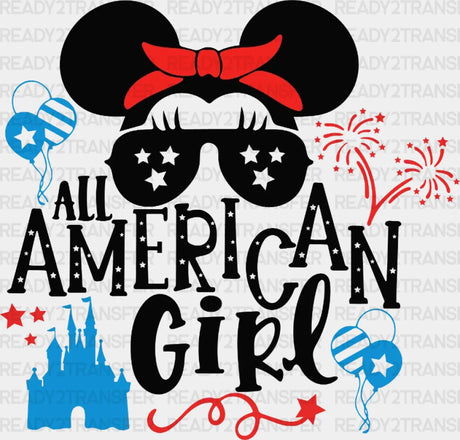 All American Girl 4Th Of July Disney Dtf Heat Transfer Vacation Design Mickey Minnie