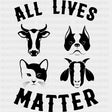 All Lives Matter - Vegan DTF Transfers - Adult Unisex - S & M (10’’) / Dark Color Design (See Imaging)