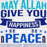 All The Happiness With Peace - Muslim Dtf Transfer Adult Unisex S & M (10’’) / Light Color