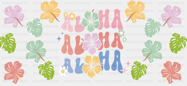 Aloha Flowers & Leaves - Summer Cup Wrap UV Sticker Permanent UV DTF Decal