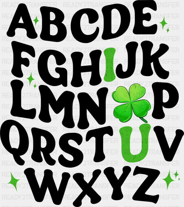 Alphabet I Love You Clover Design - St. Patrick's Day DTF Transfer