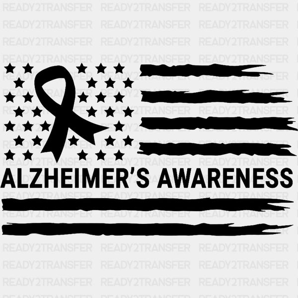 Alzheimer USA Flag - Alzheimer's Awareness DTF Transfer