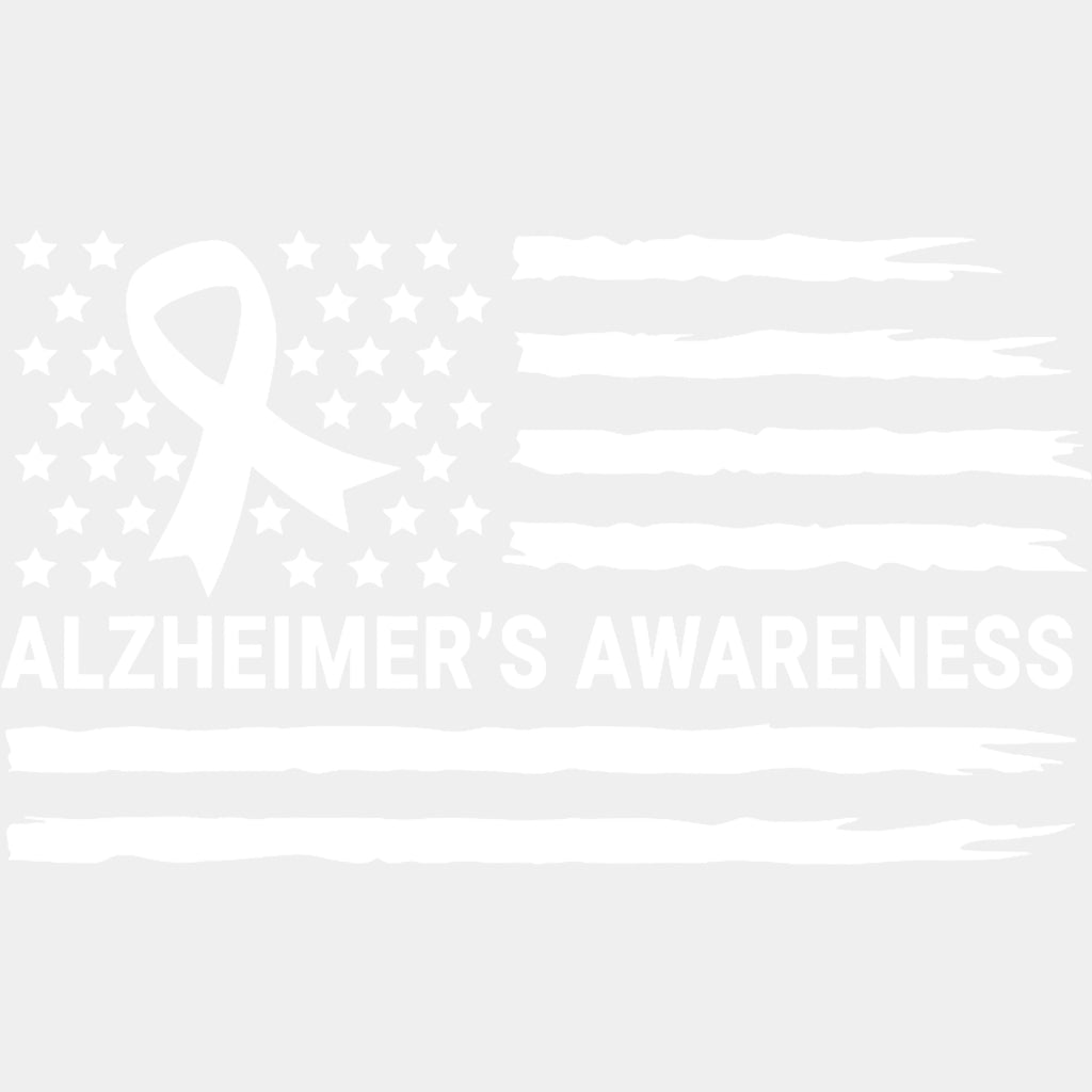 Alzheimer USA Flag - Alzheimer's Awareness DTF Transfer ready2transfer Light Color Design (See Imaging)