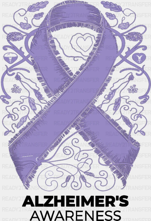 Alzheimer’s Awareness - Alzheimer’s Awareness DTF Transfer Adult Unisex - S & M (10’’) / Dark Color Design (See Imaging)