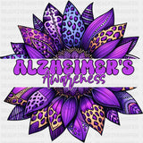 Alzheimer's Awareness Flower - Alzheimer's Awareness DTF Transfer ready2transfer Dark Color Design (See Imaging)