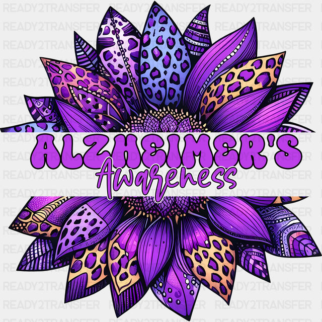Alzheimer's Awareness Flower - Alzheimer's Awareness DTF Transfer ready2transfer Dark Color Design (See Imaging)