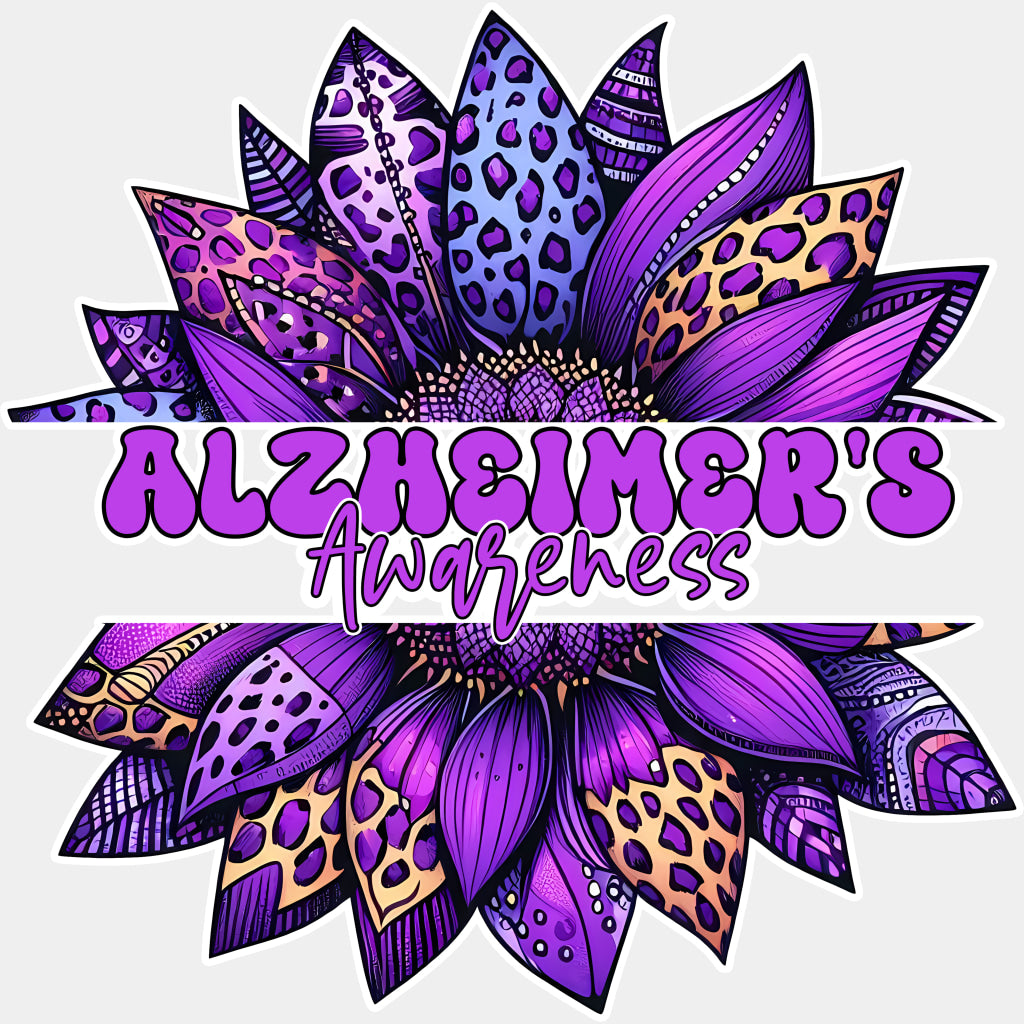 Alzheimer's Awareness Flower - Alzheimer's Awareness DTF Transfer ready2transfer Light Color Design (See Imaging)
