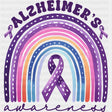 Alzheimer's Awareness Rainbow - Alzheimer's Awareness DTF Transfer ready2transfer Dark Color Design (See Imaging)
