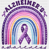 Alzheimer's Awareness Rainbow - Alzheimer's Awareness DTF Transfer ready2transfer Dark Color Design (See Imaging)