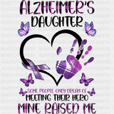 Alzheimer's Daughter - Alzheimer's Awareness DTF Transfer ready2transfer Dark Color Design (See Imaging)