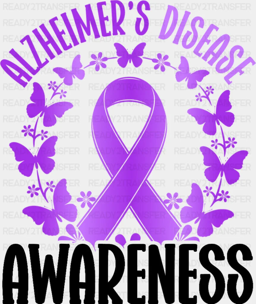 Alzheimer's Disease Awareness - Alzheimer's Disease DTF Transfer ready2transfer Dark Color Design (See Imaging)
