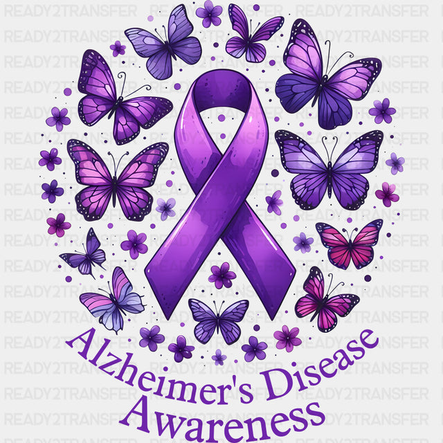 Alzheimer's Disease Awareness Ribbon - Alzheimer's Awareness DTF Transfer ready2transfer
