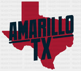 Amarillo TX - States & Cities DTF Transfer