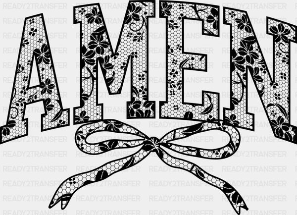 Amen B&W Flowers - Christianity DTF Transfer