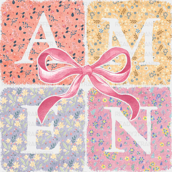 Amen Pink Ribbon - Easter DTF Transfer