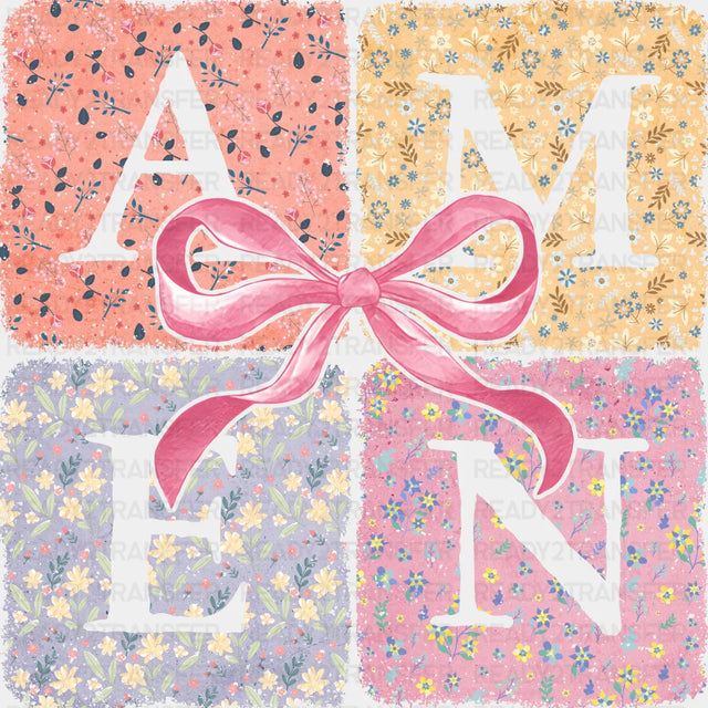 Amen Pink Ribbon - Easter DTF Transfer