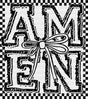 Amen Ribbon B&W - Christianity DTF Transfer Adult Unisex - S & M (10’’) / Dark Color Design (See Imaging)