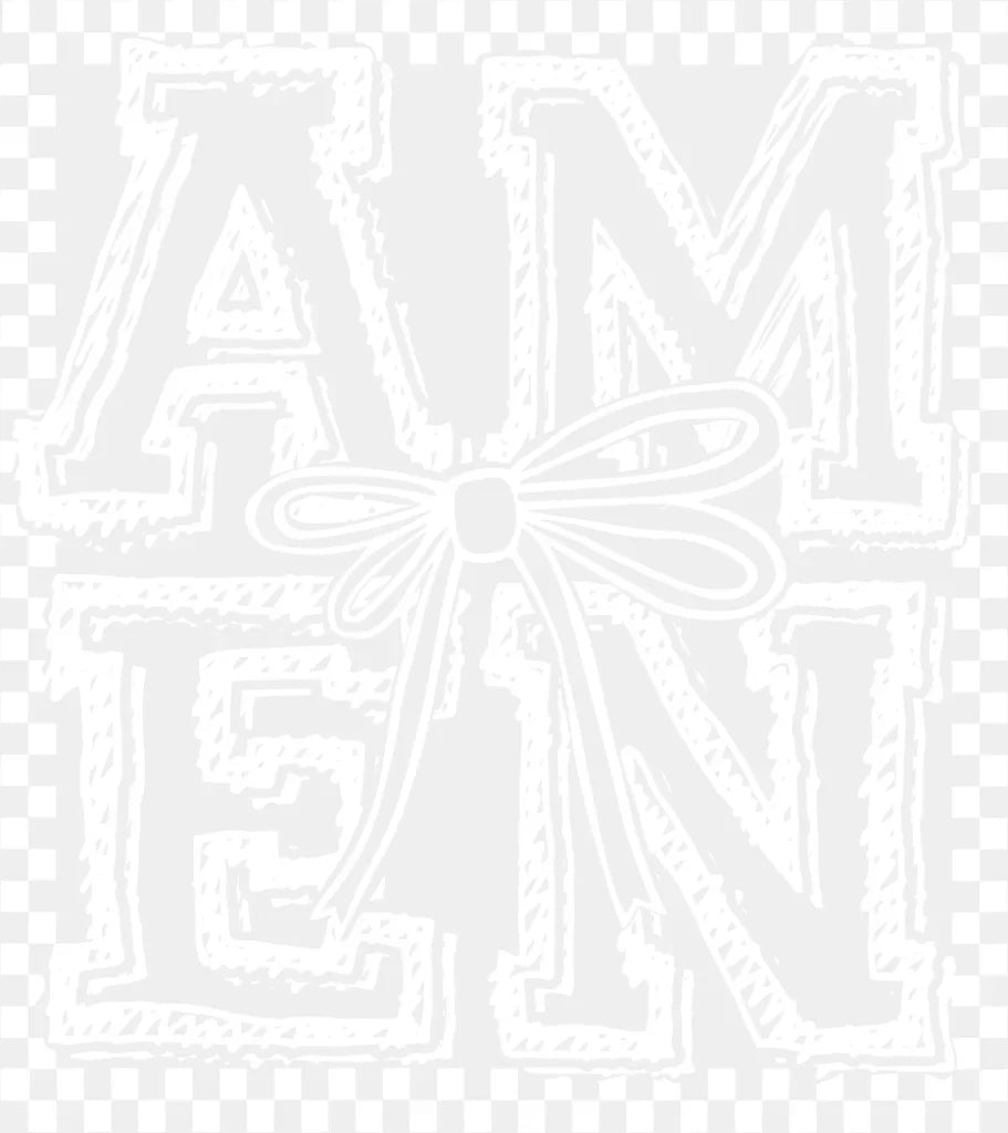 Amen Ribbon B&W - Christianity DTF Transfer Adult Unisex - S & M (10’’) / Light Color Design (See Imaging)