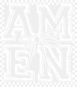 Amen Ribbon B&W - Christianity DTF Transfer Adult Unisex - S & M (10’’) / Light Color Design (See Imaging)