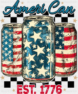 Ameri Can EST 1776 - 4th Of July DTF Transfer Adult Unisex - S & M (10’’) / Dark Color Design (See Imaging)