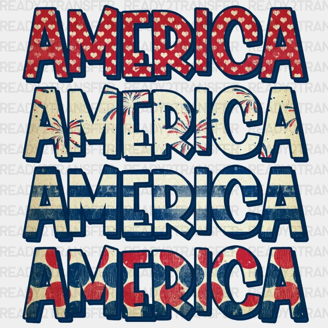 America 4Th Of July Dtf Heat Transfer Independence Day Design Fourth
