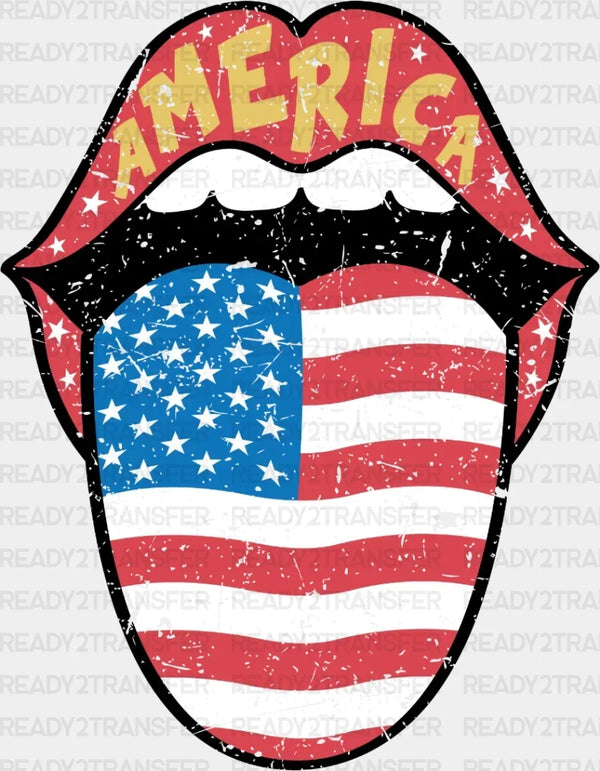 America Lips 4th Of July DTF Heat Transfer, Independence Day Design, Fourth Of July DTF
