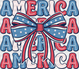 America Ribbon 4Th Of July Dtf Transfer