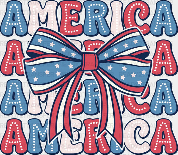 America Ribbon 4th Of July DTF Transfer