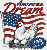 American Dream 12 Eggs For 3.50 - 4th Of July DTF Transfer Adult Unisex - S & M (10’’) / Light Color Design (See