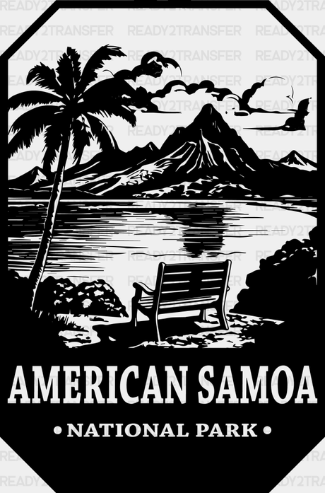 American Samoa National Park Design - Parks Dtf Transfers Adult Unisex S & M (10’) / Black