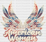 American Woman 4Th Of July Dtf Heat Transfer Independence Day Design Fourth