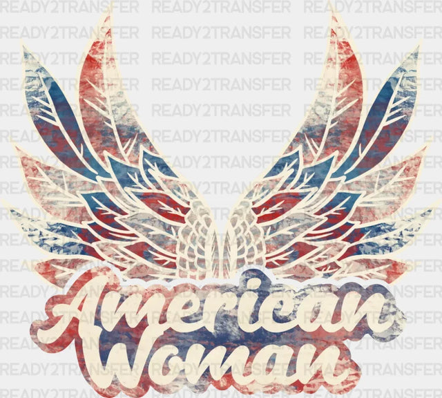 American Woman 4Th Of July Dtf Heat Transfer Independence Day Design Fourth