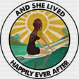 And She Lived Happily Ever After - Surfing DTF Transfers ready2transfer Dark Color Design (See Imaging)