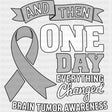 And Then One Day Everything Changed - Brain Cancer DTF Transfers
