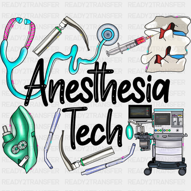 Anesthesia Tech Items - CRNA Nurse DTF Transfers ready2transfer Dark Color Design (See Imaging)