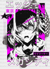 Anime Girl Black And Purple Design - Dtf Heat Transfer