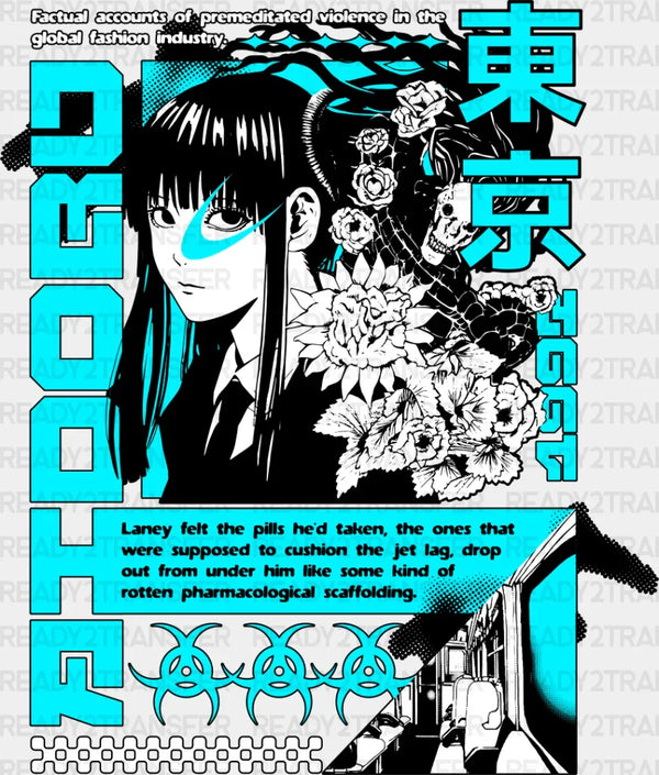 Anime Girl Flowers - Anime DTF heat transfer