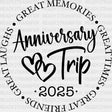 Anniversary Trip 2025 - Dtf Transfer Adult Unisex S & M (10’’) / Dark Color Design (See Imaging)