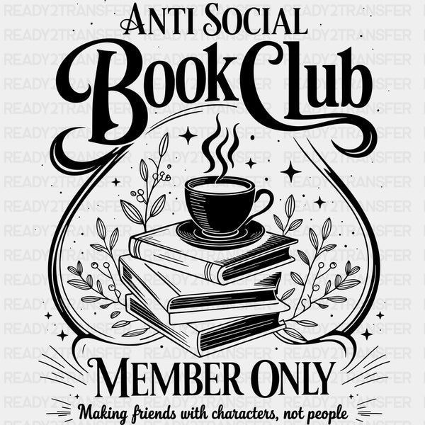 Anti Social Book Club, Member Only - Reading DTF Transfers